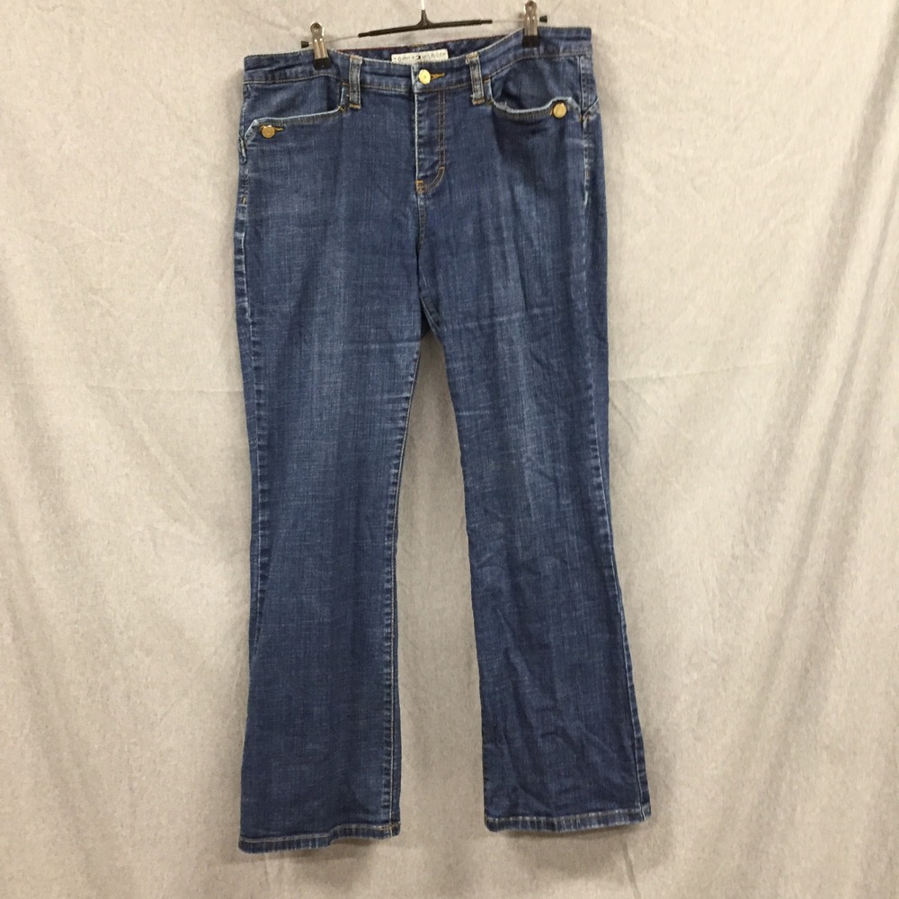 Tommy‎ Hilfiger Womens Bootcut Jeans Size 14 Medium Wash Denim Stretch RTG-PAN